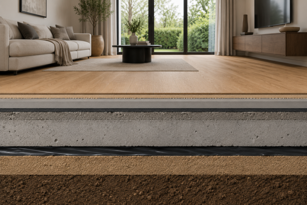 Vochtscherm onder PVC